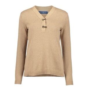 NEW Karen Scott chestnut heather hardware henley sweater Size XS